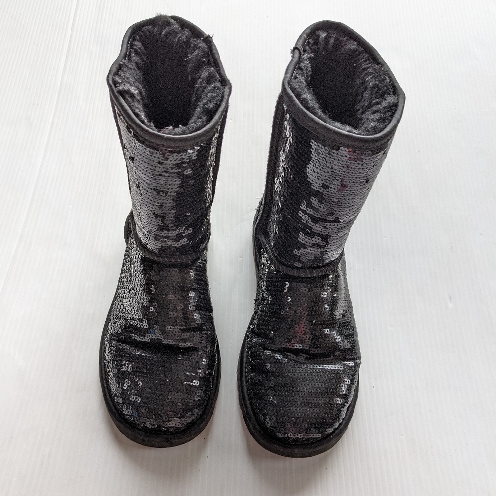 Ugg Classic Sequined Sequin Sparkle Black Flip Sh… - image 3